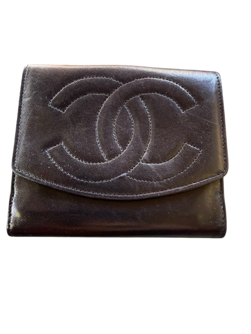 Chanel Black Small Black Wallet Includes Black Card & Box w/Unbranded Gold Chain - Picture 3 of 16